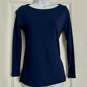 VINEYARD VINES Casual Knits Simple Boatneck Navy Blue Tee Size Medium